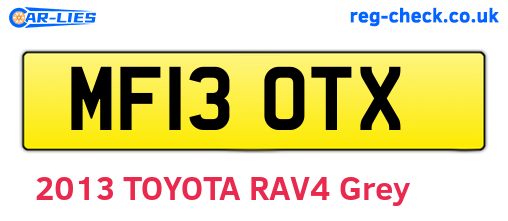 MF13OTX are the vehicle registration plates.