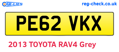 PE62VKX are the vehicle registration plates.