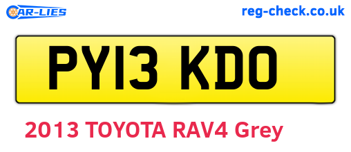 PY13KDO are the vehicle registration plates.