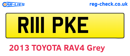 R111PKE are the vehicle registration plates.