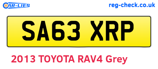 SA63XRP are the vehicle registration plates.