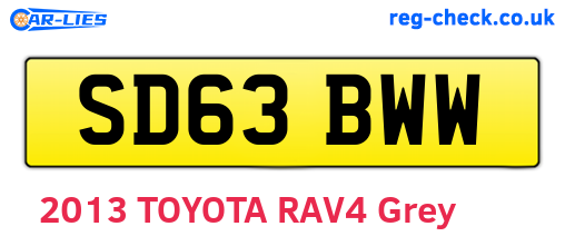 SD63BWW are the vehicle registration plates.