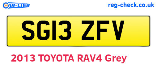 SG13ZFV are the vehicle registration plates.