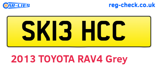 SK13HCC are the vehicle registration plates.