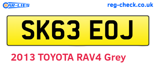 SK63EOJ are the vehicle registration plates.