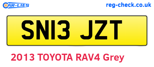 SN13JZT are the vehicle registration plates.