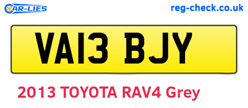 VA13BJY are the vehicle registration plates.
