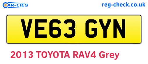 VE63GYN are the vehicle registration plates.