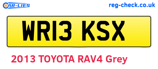 WR13KSX are the vehicle registration plates.