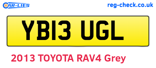YB13UGL are the vehicle registration plates.