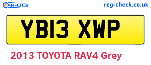 YB13XWP are the vehicle registration plates.