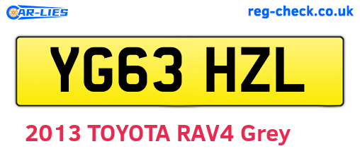 YG63HZL are the vehicle registration plates.