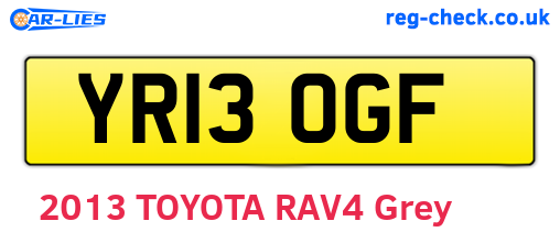 YR13OGF are the vehicle registration plates.