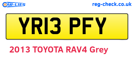YR13PFY are the vehicle registration plates.