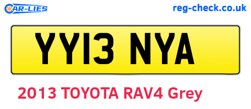 YY13NYA are the vehicle registration plates.