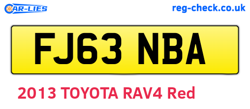 FJ63NBA are the vehicle registration plates.