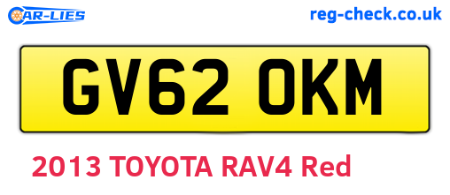 GV62OKM are the vehicle registration plates.