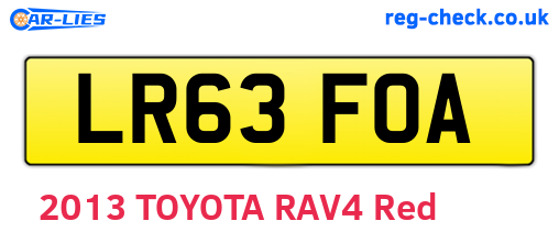LR63FOA are the vehicle registration plates.
