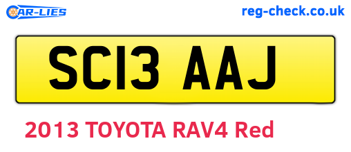 SC13AAJ are the vehicle registration plates.