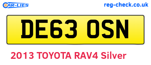 DE63OSN are the vehicle registration plates.