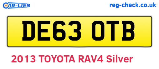 DE63OTB are the vehicle registration plates.