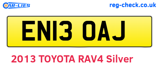 EN13OAJ are the vehicle registration plates.