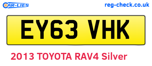 EY63VHK are the vehicle registration plates.