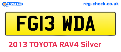 FG13WDA are the vehicle registration plates.
