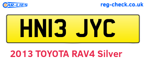 HN13JYC are the vehicle registration plates.