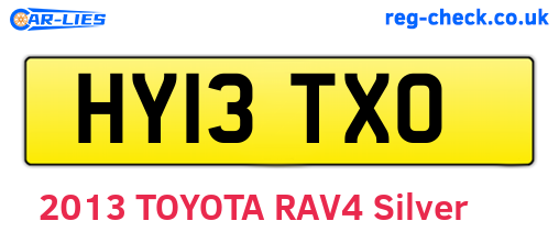 HY13TXO are the vehicle registration plates.