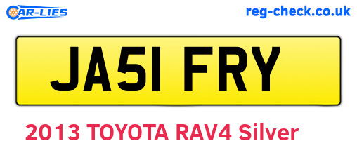 JA51FRY are the vehicle registration plates.
