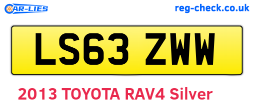 LS63ZWW are the vehicle registration plates.