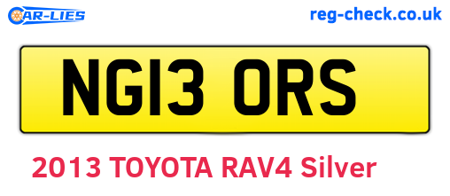 NG13ORS are the vehicle registration plates.