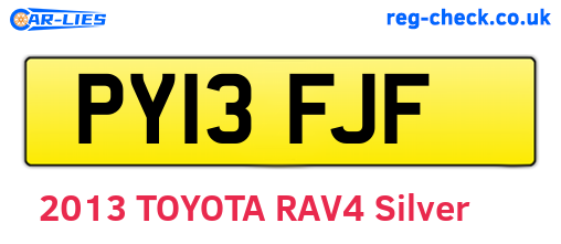 PY13FJF are the vehicle registration plates.