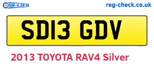 SD13GDV are the vehicle registration plates.