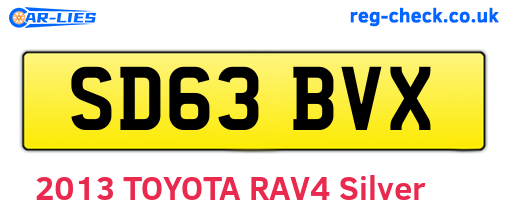 SD63BVX are the vehicle registration plates.