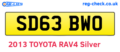 SD63BWO are the vehicle registration plates.