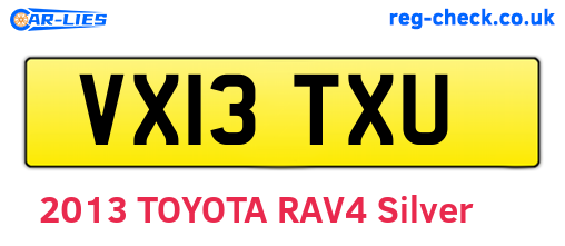 VX13TXU are the vehicle registration plates.