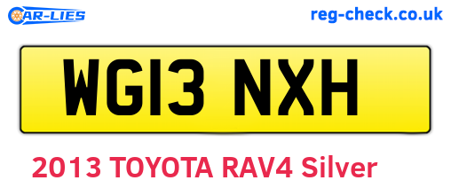 WG13NXH are the vehicle registration plates.