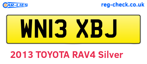 WN13XBJ are the vehicle registration plates.