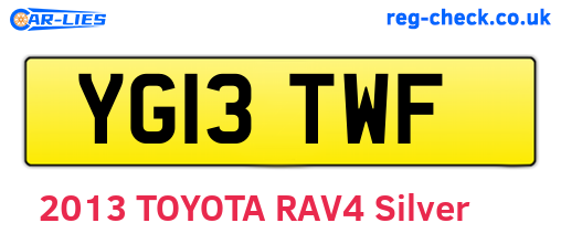 YG13TWF are the vehicle registration plates.