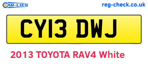 CY13DWJ are the vehicle registration plates.