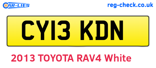 CY13KDN are the vehicle registration plates.