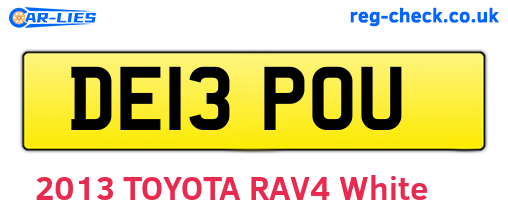 DE13POU are the vehicle registration plates.