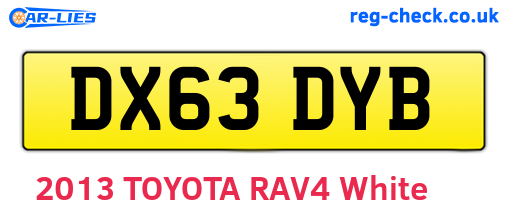 DX63DYB are the vehicle registration plates.