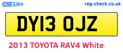 DY13OJZ are the vehicle registration plates.