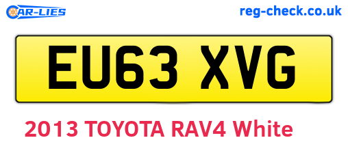 EU63XVG are the vehicle registration plates.