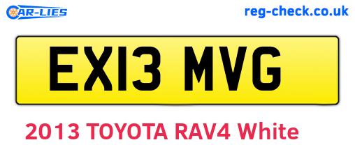 EX13MVG are the vehicle registration plates.