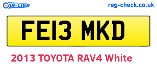 FE13MKD are the vehicle registration plates.