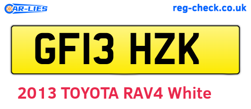 GF13HZK are the vehicle registration plates.